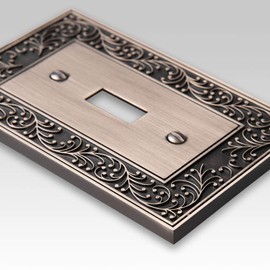 Amerelle 43TTTAN English Garden Wallplate, 3 Toggle, Antique Nickel