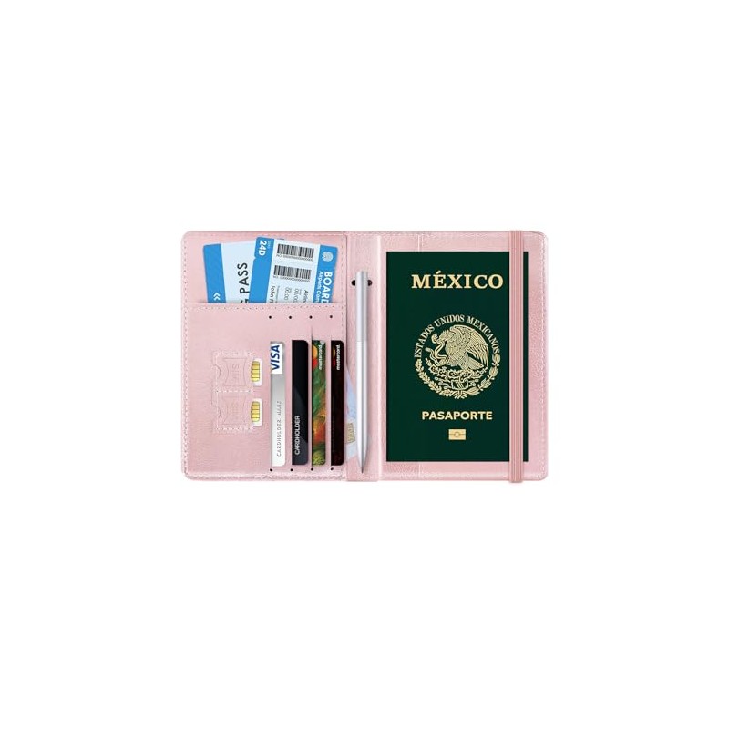 Porta Pasaporte y Visa Mexicano Funda Pasaporte con 10 Compartimientos