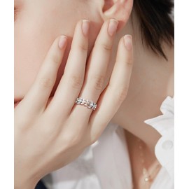 KristLand Olive Leaf Rings 925 Silver Open Ring Adjustable Ring Simple Design Ring Party Birthday Holiday Gift for Women Girls