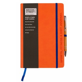 Sports, Fitness & Diet Notebook - Hardback A5 (Bright Orange)
