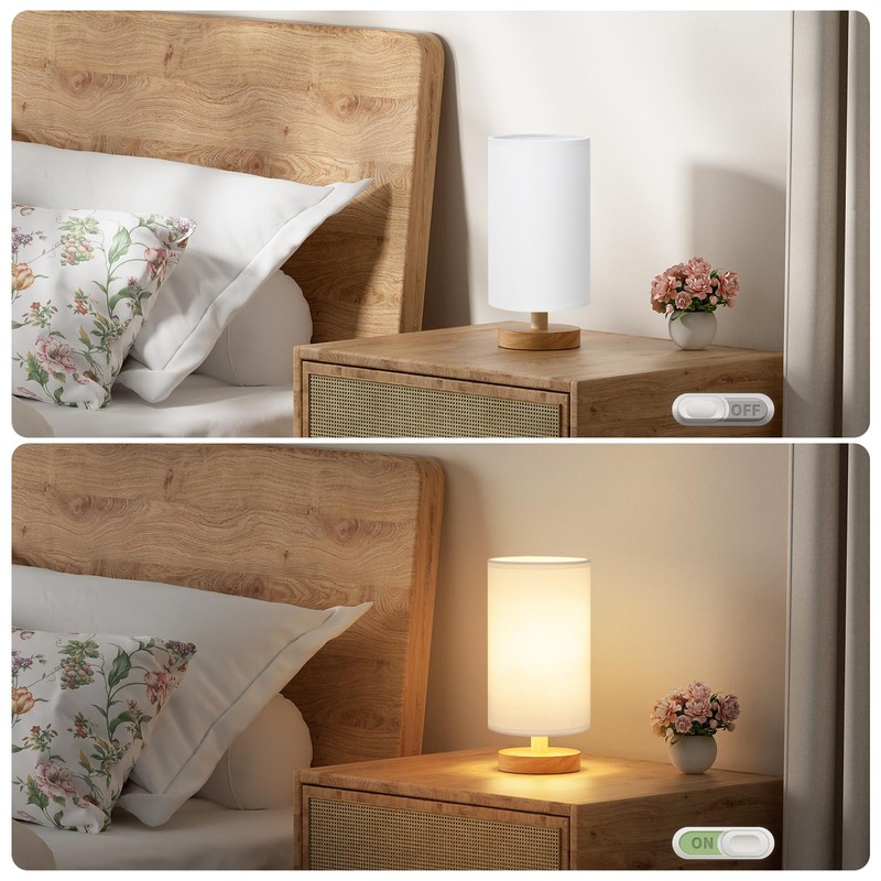 Fenmzee Small Table Lamp for Bedroom - Inline Control, Bedside