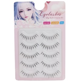 Bodermincer False Eyelashes, Natural Upper Eyelashes, 3D A4 Popular Handmade Actress Eyelashes 5 Pairs (x1)