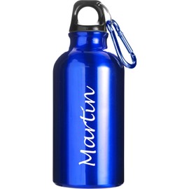 Schmalz Aluminium Water Bottle with Engraving Insulated Bottle Hiking Camping Outdoor School Nursery Engraved (Cobalt Blue)