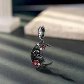 Skull Charm 925 Sterling Silver Goth Charm for Women Gothic Jewelry Gifts for Women