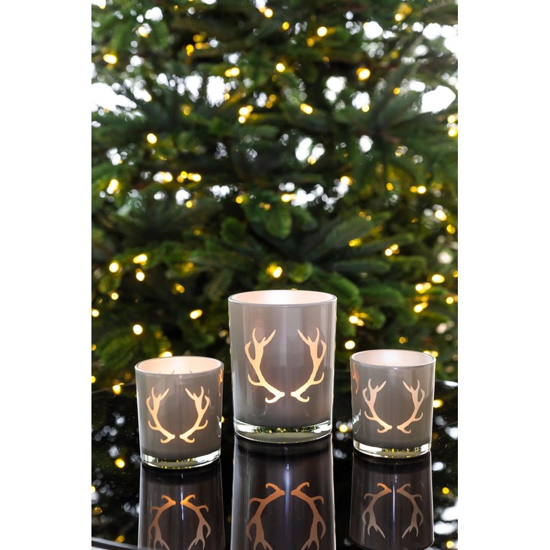 EDZARD Ati Lantern Height 13 cm, Diameter 10 cm, Antlers