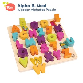 B. toys – Alpha B. Tical – Wooden Alphabet Puzzle – 26 Letter Pieces – Chunky Wooden Puzzle – Educational Toys for Toddlers, Kids – 18+ Months