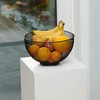 CALUTEA Modern Fruit Bowl // Metal // Round Black //