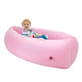 XLYLKS Sensory Chair for Kids,60" Inflatable Peapod for Children,Sensory Chair for Autistic Children,Sensory Toys for Autistic Children,Peapod Sensory Chair Includes Electric Air Pump,Pink