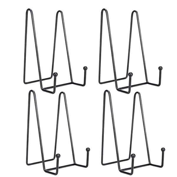 Set of 4 Iron Display Stand Plate Holder Decorative Stand
