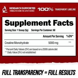 Alpha Lion Creatine - 60 servings - 5000mg/serving - 09/2026+