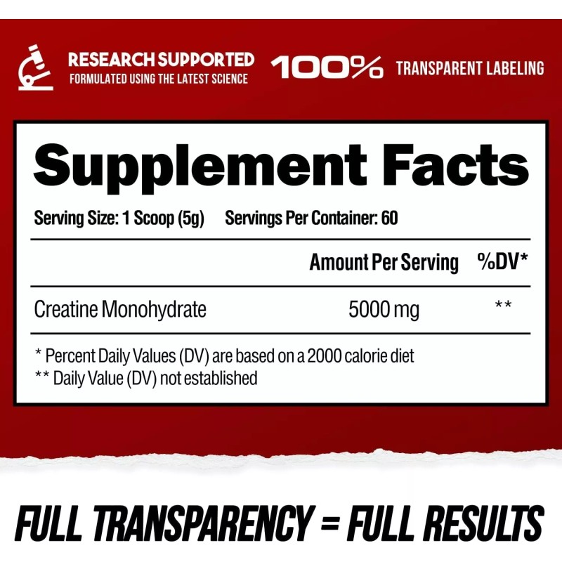 Alpha Lion Creatine - 60 servings - 5000mg/serving - 09/2026+