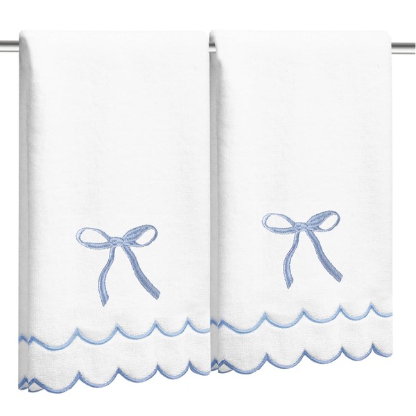 2 Pcs Coquette Bow Hand Towels 15.75 x 27.56 Inch