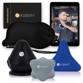 BOZEERA Trigger Point Push Button Set with Suction Cup for Muscle Pain and Tension 3 x Trigger Point Massager Pain Free Press Set Including Video Instructions Booklet and Bag
