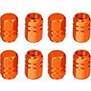eBoot 8 Pieces Tire Stem Valve Caps Wheel Valve Covers Car Dustproof Tire Cap, Hexagon Shape (Orange)