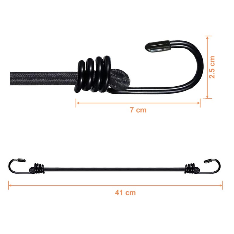 10 Pack Bungee Cords With Hooks, Heavy Duty Elastic Bungee