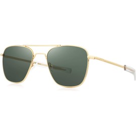 FEISEDY Gafas de sol de aviador polarizadas para hombre Piloto militar Sombras cuadradas Patillas de metal B2623