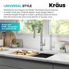 KRAUS Oletto Single Handle Pull Down Kitchen Faucet in Chrome,