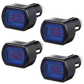 4 Pieces DC 12V-24V LED Digital Car Voltmeter Vehicle Voltage Gauge Monitor for Auto Car Motorcycle Truck