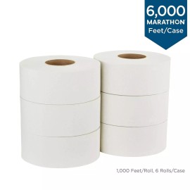 Marathon® Jumbo Roll, Toilet Paper, White, 6 Rolls/Case *FREE SHIPPING*