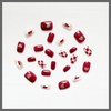 Wedding 24 Pieces Claret Short Chess Love False Nail Pearl