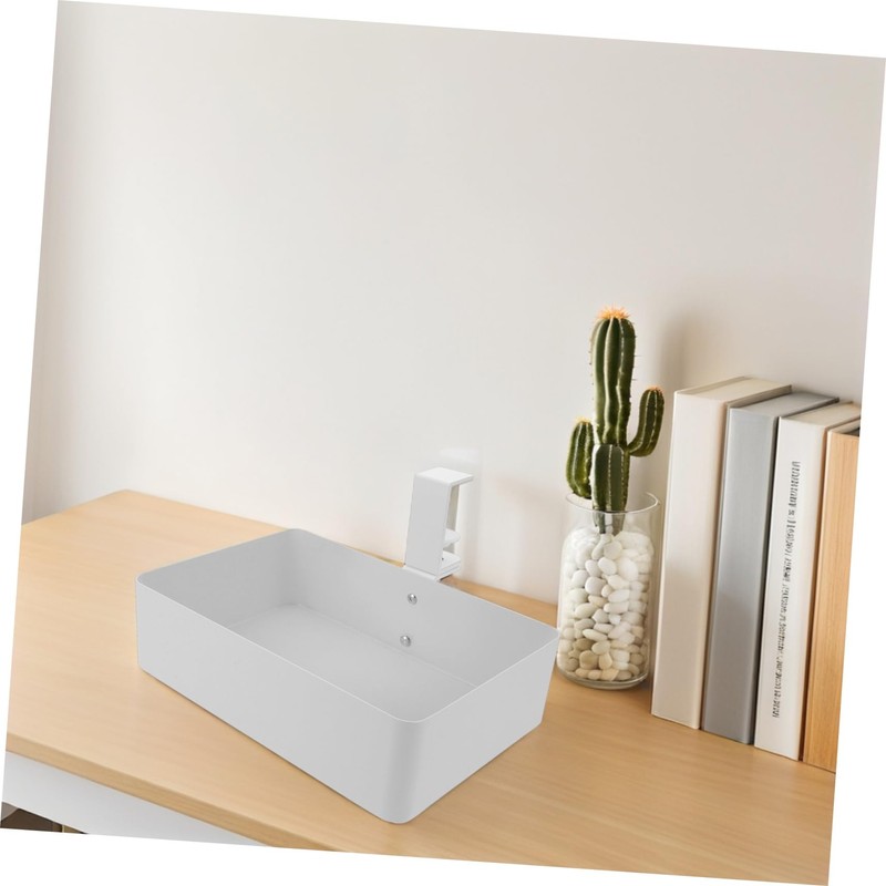 SHINEOFI Under Desk Hanging Shelf Multifunctional Metal Storage Basket Organizer