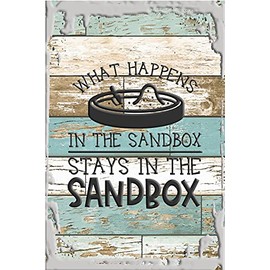 What Happens In The Sandbox Stays In The Sandbox Outdoors Kids White Wall Sign Decor Funny Gift