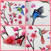 LOONELO Spring Summer Window Stickers, Peach Blossom Floral Bird Wall
