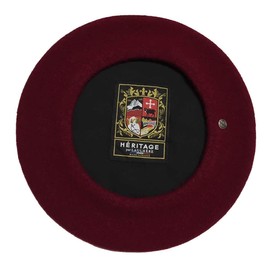 Laulhere Authentique Traditional French Wool Beret, Burgundy (Wine)