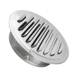 4 Inch Silvery Stainless Steel Air Vent, JSIXASO Louvered Grille Round Wall Vent Cover with Fly Screen Mesh for Indoor or Outdoor Ventilation