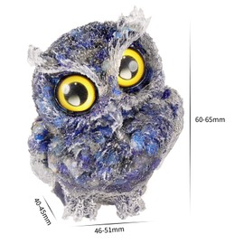 mookaitedecor Lapis Lazuli Crystal Owl Figurine Ornament Blue Owl Gift for Men Women Cute Room Decor Reiki Healing Crystal Animal Gift, Resin Stone Animal Sculpture Statue Good Luck Pocket Charm