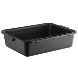 TrueCraftware- 20-1/2" x 15-1/2" x 5" Utility Kitchen Bus Box/Tub/Bin with Handles Black Color- Heavy Duty Plastic Restaurant Tub/Dish Washing Box Wash Basin Tub for Kitchen Organization