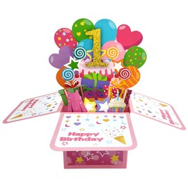 scicent Birthday Card 3D Pop Up Birthday Cards Happy Birthday Greeting Cards Congratulations Birthday Cards with Envelope for Children Birthday Gifts - 22911