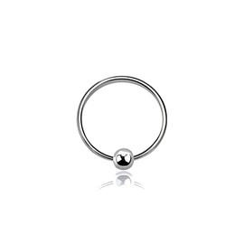 TinyStudio 1Pc Sterling Silver Small Hoop Earrings, Cartilage Hoop Earrings, Helix Tragus Lip Nose Piercing for Women Men Girls (Silver, 8mm)