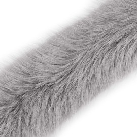 Faux Fur Trim from 1 m x 9 cm Sold by the Metre Faux Fur Strand Fur Collar Colour: Light Grey