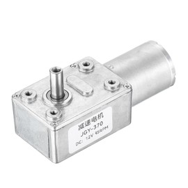 sourcing map DC 12V 45RPM Worm Geared Motor 6mm D Shaft Reduction Electric Motor Reducer High Torque Low Speed Mini Turbine Worm Motor