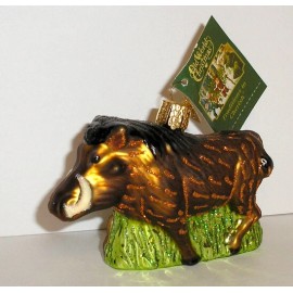 Old World Christmas 2019 OLD WORLD CHRISTMAS - WARTHOG - BLOWN GLASS ORNAMENT - NEW W/TAG 12574