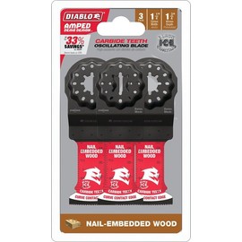 Diablo AMPED™ Demo Demon™1-1/4 in. Starlock Carbide Teeth Oscillating Blades for Nail-Embedded Wood (3-Pack)