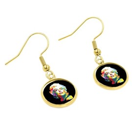 Blonde Bombshell Earrings Marilyn Enthusiasts Jewelry Abstract Accessories (Drop Dangle Earring, Gold)