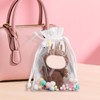 Clear Doll Display Bag, Portable Protective Case with Pom Poms