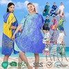 International Popular Quick-Dry Poncho Beach Towel for Adults, Double-Sided Velvet Hooded Towel for Swimming & Diving 80*110Cm/003 (Mesh Bag) 4ea