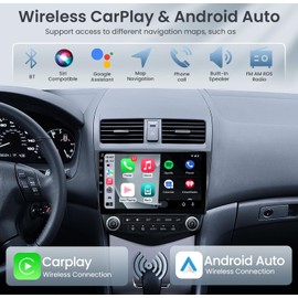 8 Core 4+32G Car Radio Stereo for Honda Accord 7th 2003 2004 2005 2006 2007: 10 inch with CarPlay Android Auto 5G WiFi Bluetooth GPS SWC Mirror Link Split-Screen DSP FM/RDS