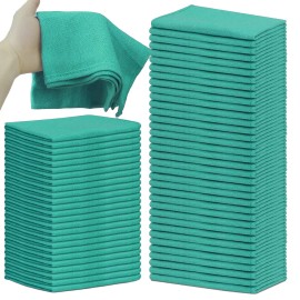 SupremePlus Premium Green Huck Towel 15x27 Inch Reusable Multipurpose Cleaning Cloth Towels - 100