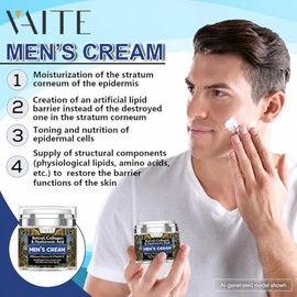 VAITE Crema facial para hombres con colgeno, retinol, antienvejecimiento, antiarrugas debajo de los ojos Crema para el cuidado de la cara para...     