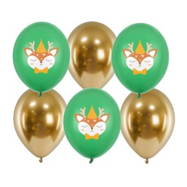 Libetui 10 Balloons Cute Deer Birthday Children's Birthday Christmas Balloons Golden Christmas Decoration 30 cm Cute Deer
