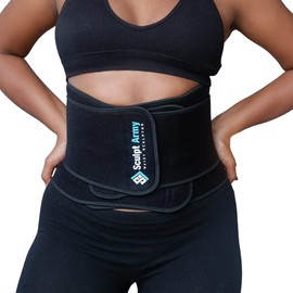 Sculpt Army Sweat Belt, Slimmer Belt, Waist Trainer Men & Women, Adjustable Fitness Belt, Waist Trainer, Abdominal Belt with Sauna Effect, Slimming Belly & Back Stabilisation, black