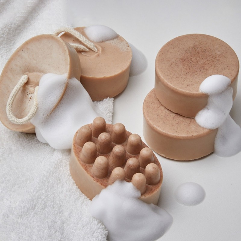 Mamer Lifting Massage Cleansing Bar Round Foam Cleansing Soap /