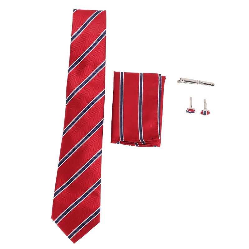 Mens Tie Classic Striped Polyester Yarn Easy Match Guarantees Durability