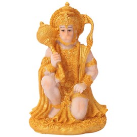 FOMIYES Hindu Ramayana Hanuman Statue: India Idol Murti Pooja Sculpture Lord Rama Shrine Altar Figurine for Home Temple Mandir Decor Yoga Meditation