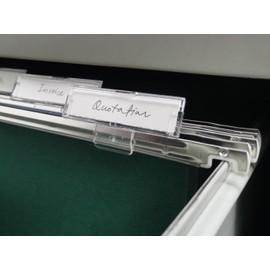 50 Suspension File Tabs and Inserts - Clear Plastic Tab with Repositionable Label Insert (50 Tabs & 50 Inserts)