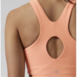 Athleta Conscious Cut Out Crop Top Removable Cups Light Orange NWT Bra Small